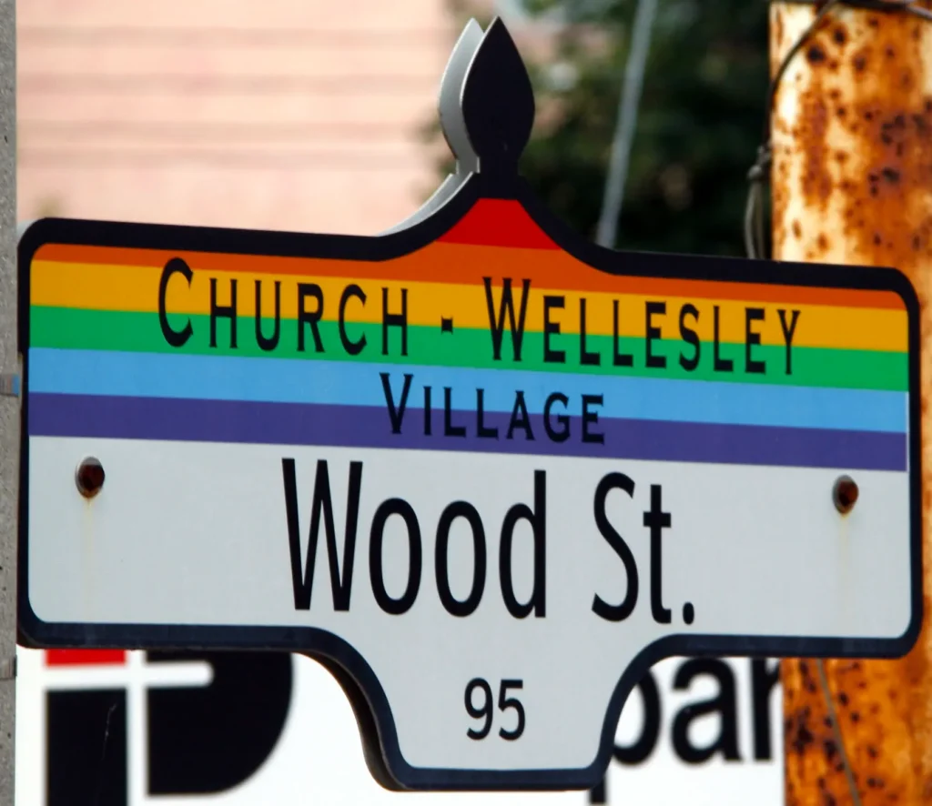 Church and Wellesley in Toronto Downtown. Wood St.