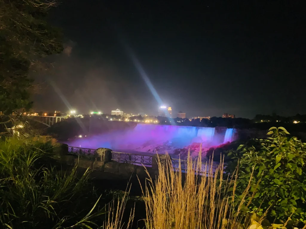 Light show of Niagara Falls