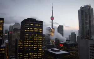CN Tower view with clouds